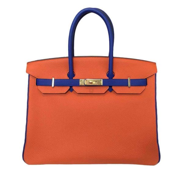 Hermes Birkin 35 Blue Orange - Special Order HSS Bag - Image 2