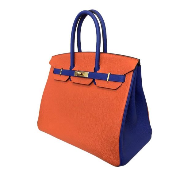 Hermes Birkin 35 Blue Orange - Special Order HSS Bag - Image 3